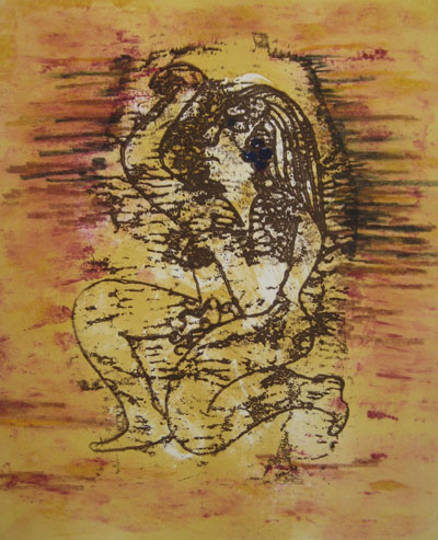 The Slave - Trace monotype 10  x 12